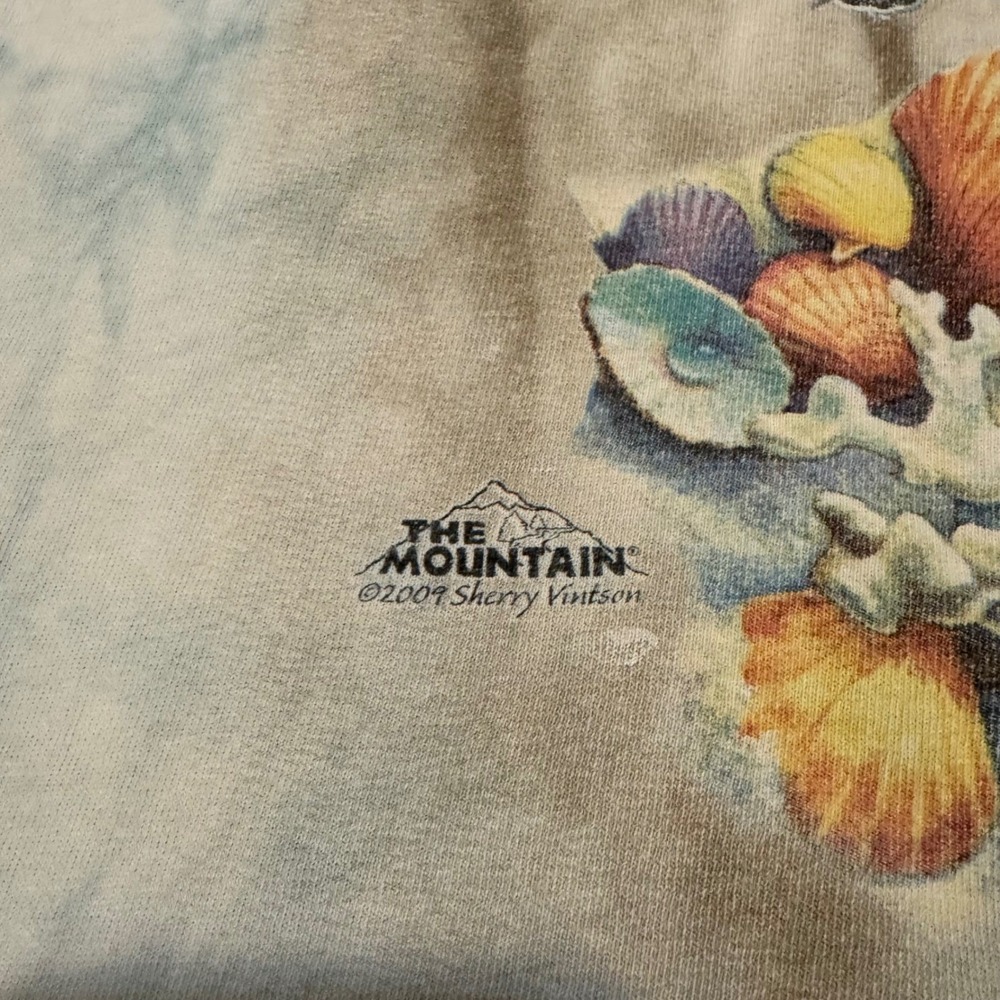The Mountain Sea Turtle Tie Dye Shirt 2009 Sherry Vintson Blue White Mens XL - Picture 4 of 9